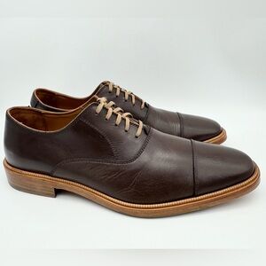 Johnston & Murphy Whitman Cap Toe Dark Brown Italian Calfskin Men’s 8.5 M